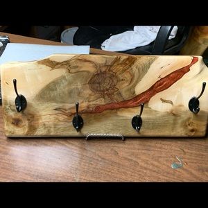 Live Edge Wood Coat or Key Holder